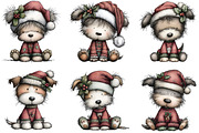 Christmas Cute Dog Clipart, an Illustration by DreamArtGraphic (Thumbnail 3 of 6)