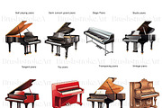 Piano Clipart, Baby Grand Piano Keys, an Object Illustration by BrushstrokeArtGB (Thumbnail 6 of 9)