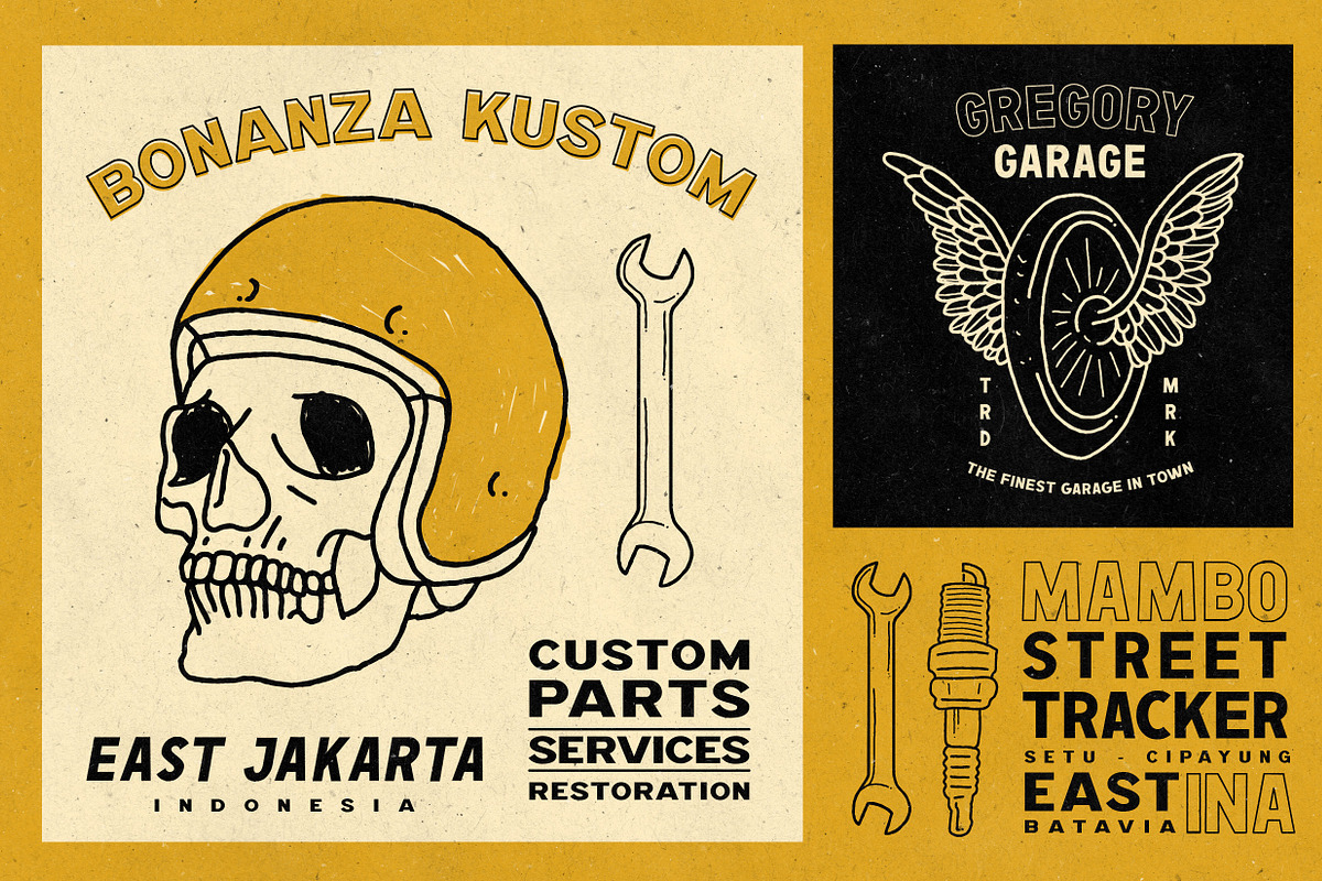 Ride Slow - Motorcycle Font Bundle preview 2