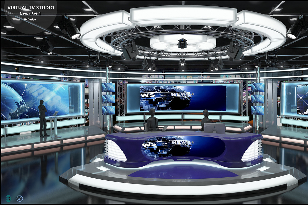 Virtual TV Studio News Set 1, an Architecture 3D Model by akerStudio (Photo 4 of 57)