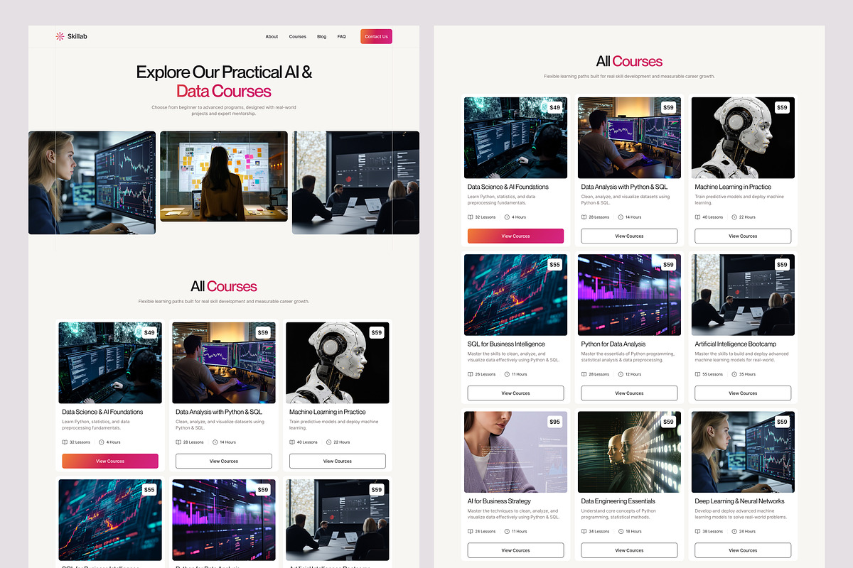 Online Course Website UI Figma, an UI Kit Template by peterdraw (Photo 4 of 7)
