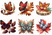 Watercolor Autumn Butterfly Clipart, an Illustration by OK Design (Thumbnail 5 of 5)