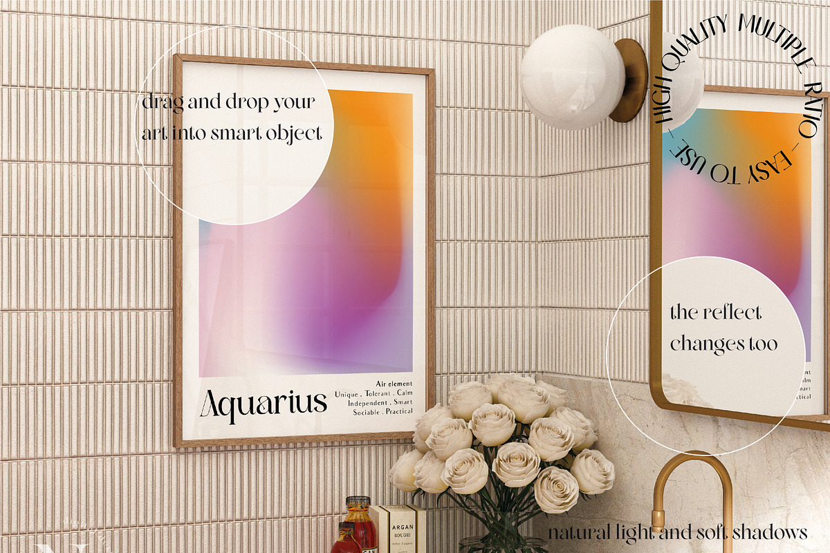 4 frame mockups Romantic interior, a Product Mockup by N digital designs (Photo 2 of 5)
