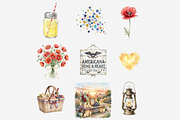 Watercolor Memorial Day Clipart, a Person Illustration by Tanya Kart (Thumbnail 4 of 11)