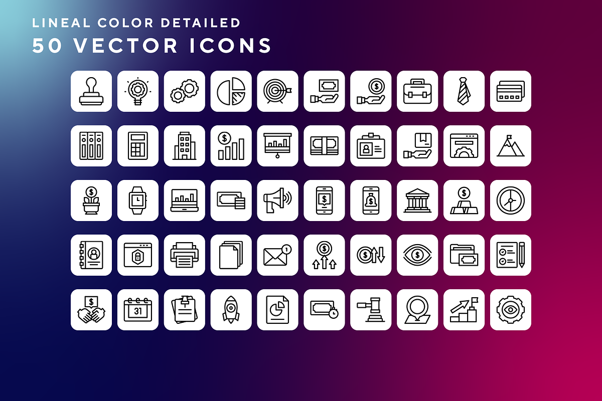 Business icons, an Outline Icon by Wencory (Photo 1 of 2)
