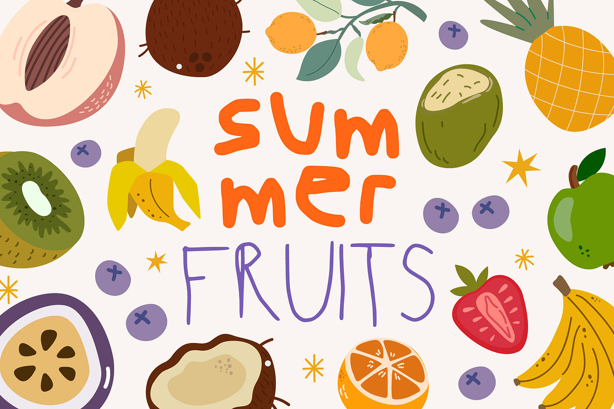 Summer Fruits Collection, a Food Illustration by Luamor (Photo 1 of 12)