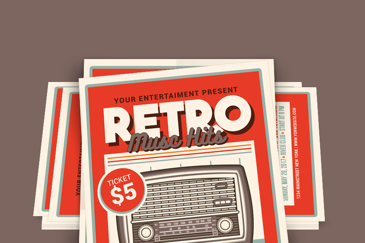 Retro Music Hits Flyer, a Flyer Template by Muhamad Iqbal hidayat (Photo 3 of 4)