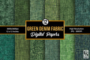 Green Denim Texture Digital Papers, a Texture Graphic by Creative Store (Thumbnail 1 of 5)