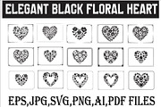 Elegant Black Floral Heart, an Illustration by Amazin_art (Thumbnail 1 of 16)