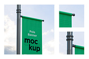 Pole Banner Mockup Side View V 52, an Advertising Mockup by shahsoft (Thumbnail 2 of 2)