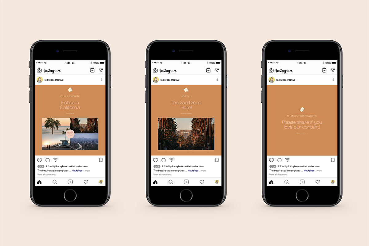 60 Retro Instagram Post Templates, a Social Media Template by Lucky Bee Creative Studio (Photo 8 of 12)