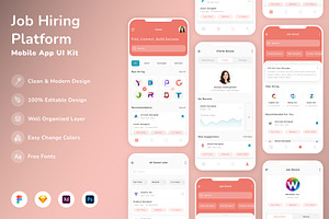 Job Hiring Platform App UI Kit, an UI Kit Template by Betush