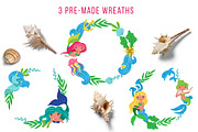 Mermaids - magic vector set, an Animal Illustration by Beauty Drops (Thumbnail 7 of 12)