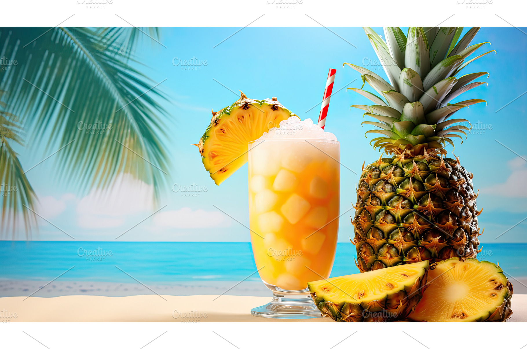 sweet top pineapple fruit ai, a Food & Drink Photo by pikepicture