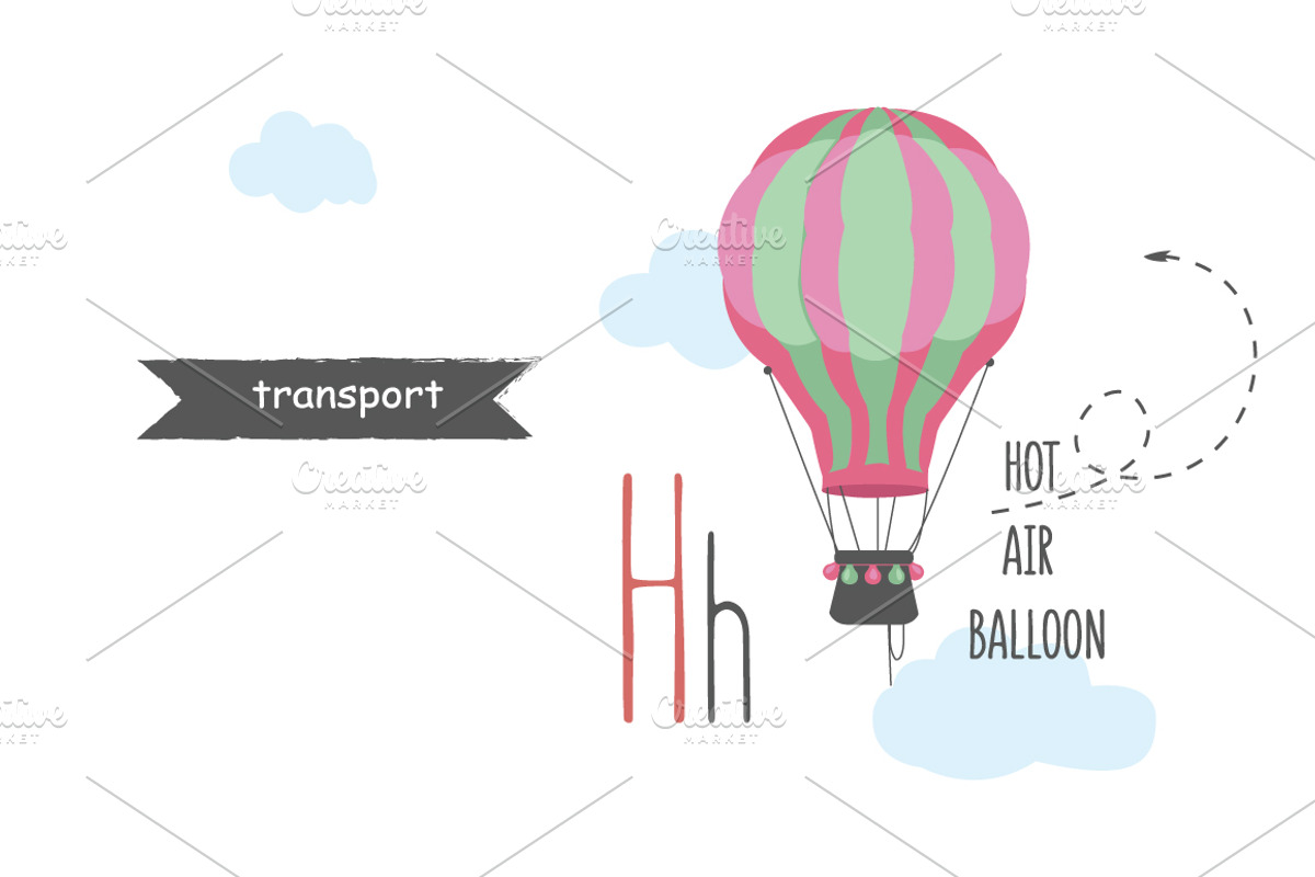 Vector A-Z transport alphabet, an Education Illustration by narinadraban (Photo 13 of 22)