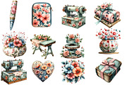 Floral Sewing Sublimation Clipart, an Illustration by Designworld (Thumbnail 2 of 5)