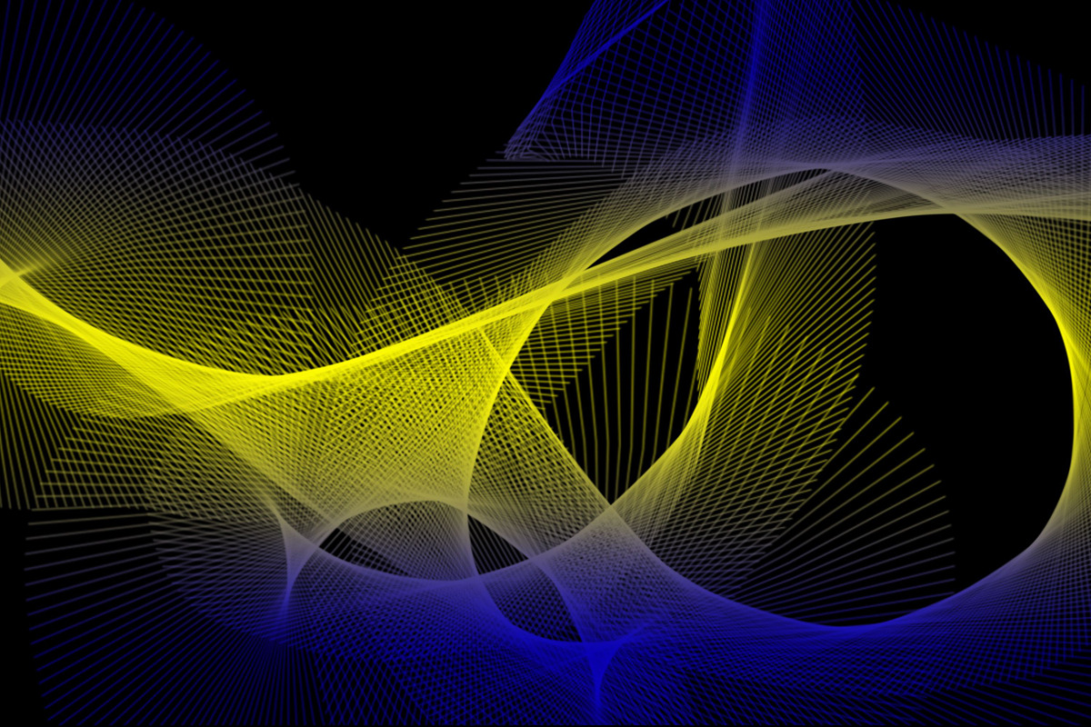 Yellow Circle with Blue Background, a Wallpaper Graphic by NJ Himel (Photo 7 of 11)