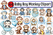 Baby Boy Monkey Clipart, an Illustration by Design Market (Thumbnail 1 of 3)