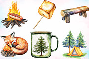Weekend Forest Camping Clipart PNG, a Seasonal Illustration by Canvas Craft (Thumbnail 3 of 4)