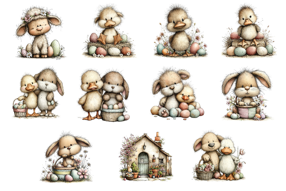 Whimsical Easter Farm Clipart, an Illustration by Dream Creation (Photo 5 of 5)