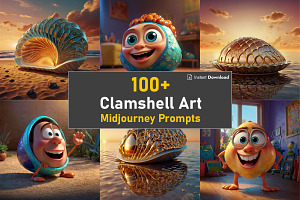 Clamshell Art Midjourney Prompts