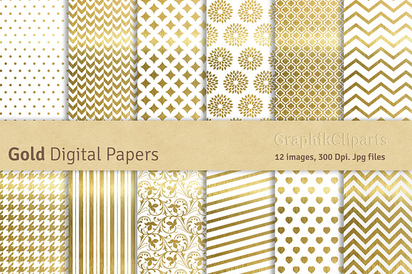 Gold Digital Papers preview 2
