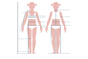 Child girl body for measuring