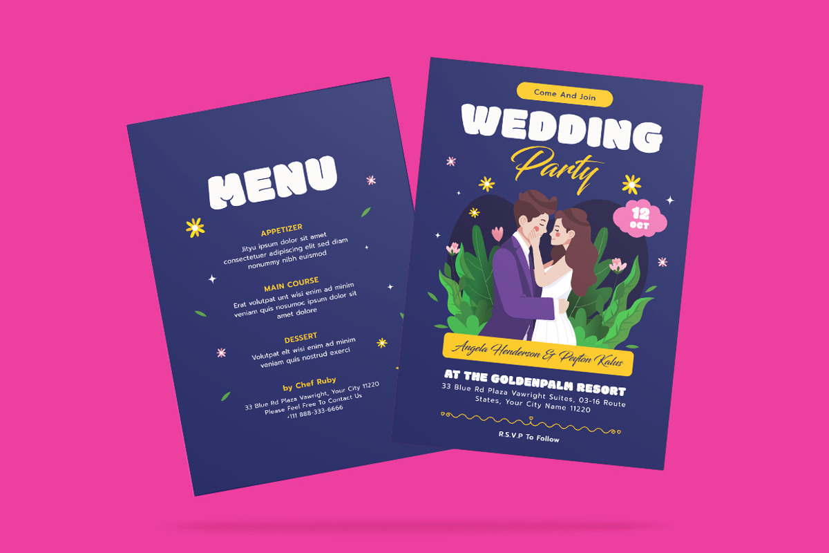 Paradox Wedding Invitation Template, an Invitation Template by iDoodle Studio (Photo 4 of 4)