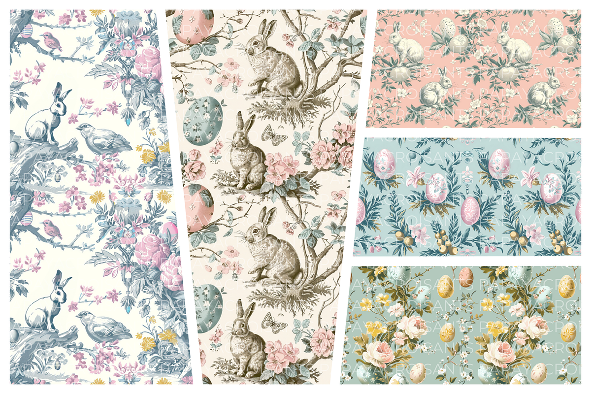 Vintage Easter Seamless Pattern, a Pattern Graphic by STUDIO CHOTI (Photo 5 of 14)