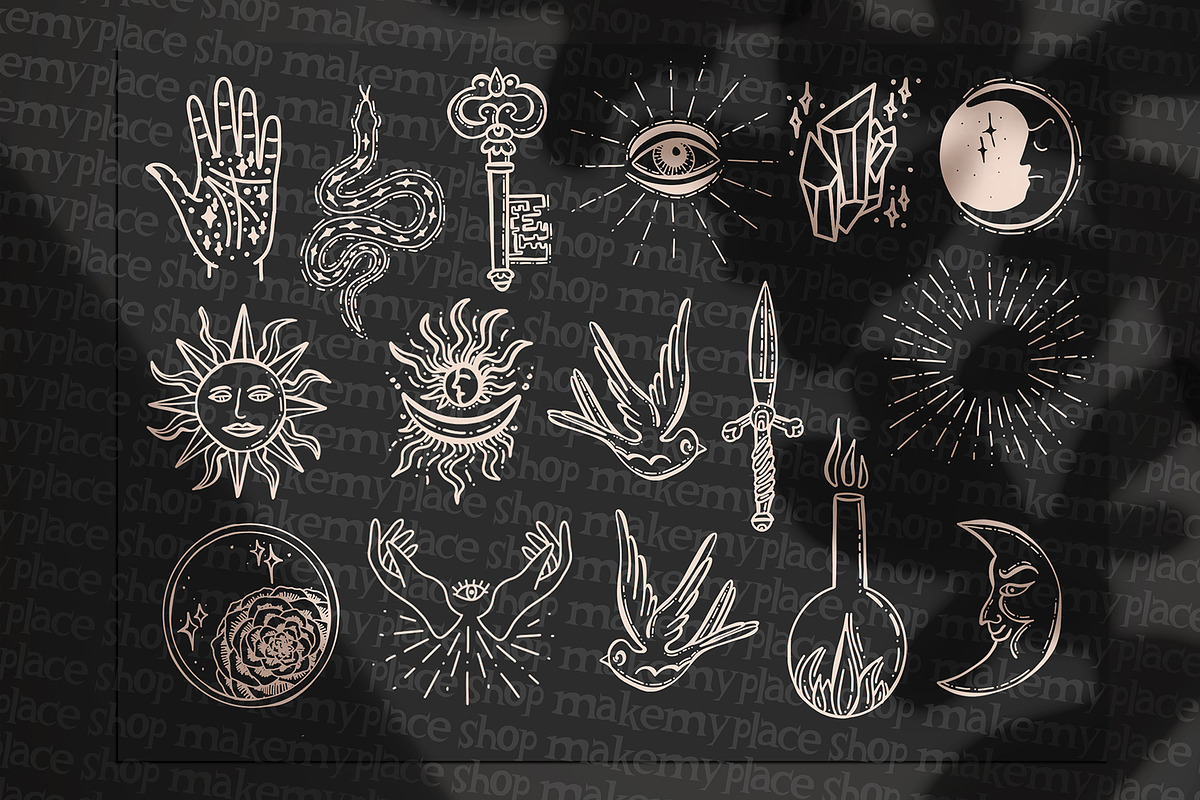 Mystic Symbols Sun Brushes Procreate, a Brush Add-On by MakeMyPlaceDesign (Photo 2 of 2)