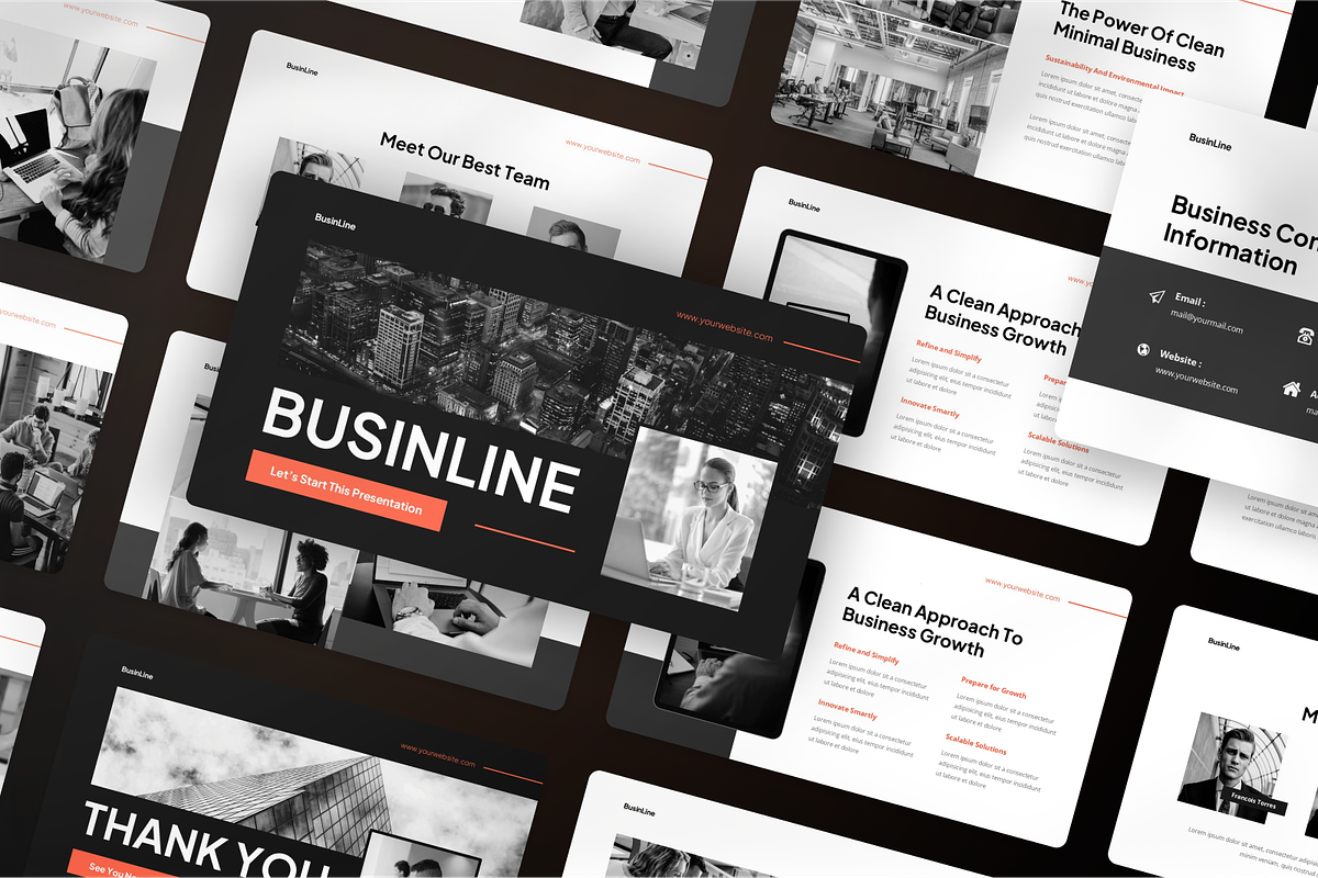 Clean Minimal Business Google Slide, a Presentation Template by SquidPixey (Photo 6 of 7)
