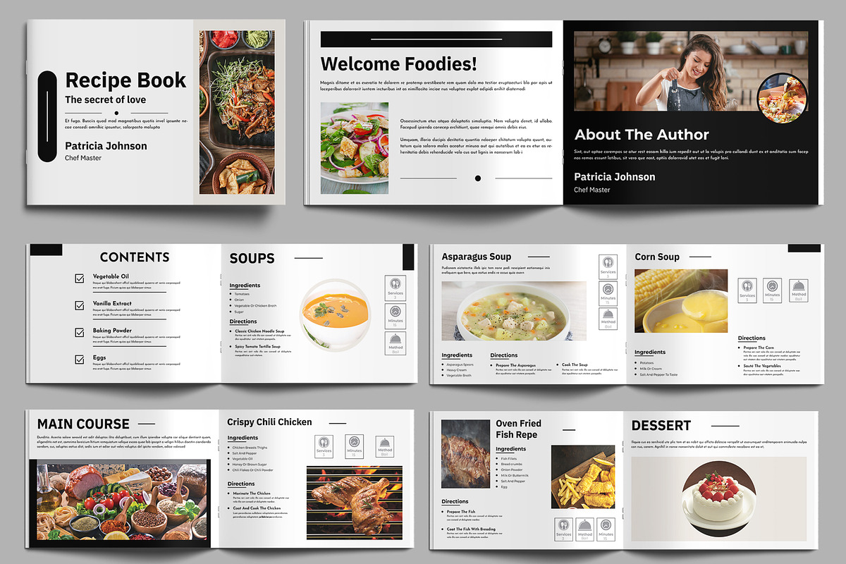 Recipe Book Landscape Template, a Brochure Template by MightyDesign (Photo 1 of 8)