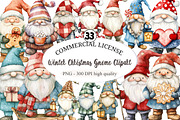 Winter Christmas Gnome Clipart, an Illustration by designcity5 (Thumbnail 1 of 5)
