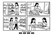 Women activities in a shoe store, a Person Illustration by Vectorlina (Thumbnail 1 of 3)