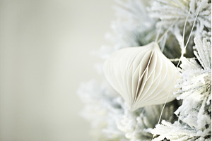 White paper ornament hanging on, a Holiday Photo by Anna Efetova
