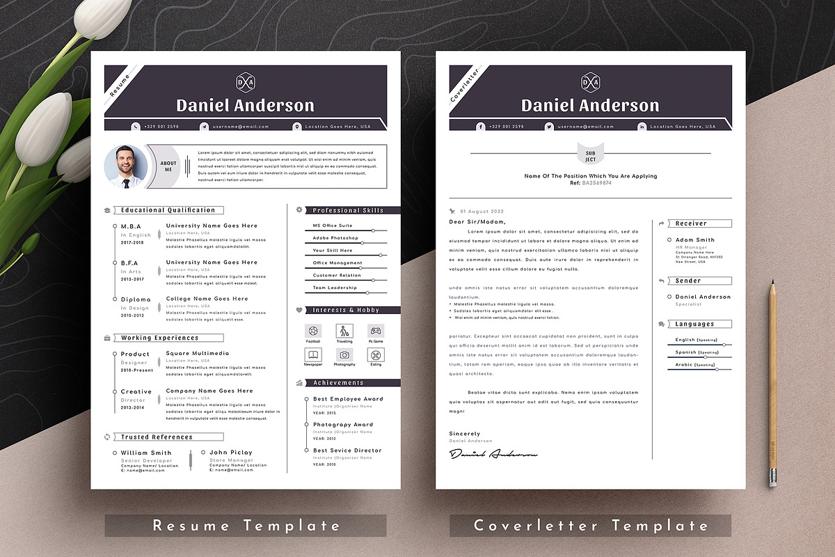 Resume Cv Template Word Apple Pages, a Resume Template by Tbunny (Photo 3 of 7)