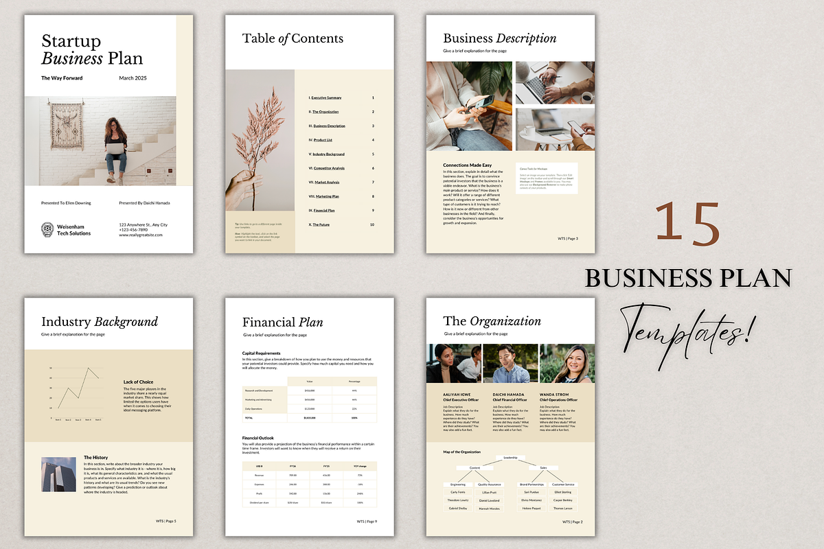 Startup Business Plan Templates, a Print Template by TheSimplySereneShop (Photo 3 of 7)