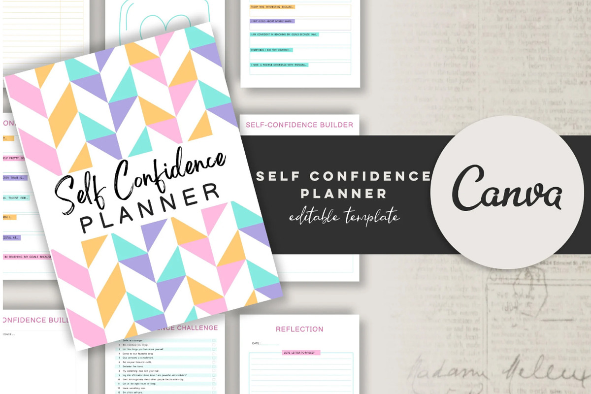 Printable Self Confidence Planner, a Stationery Template by Design House (Photo 2 of 9)
