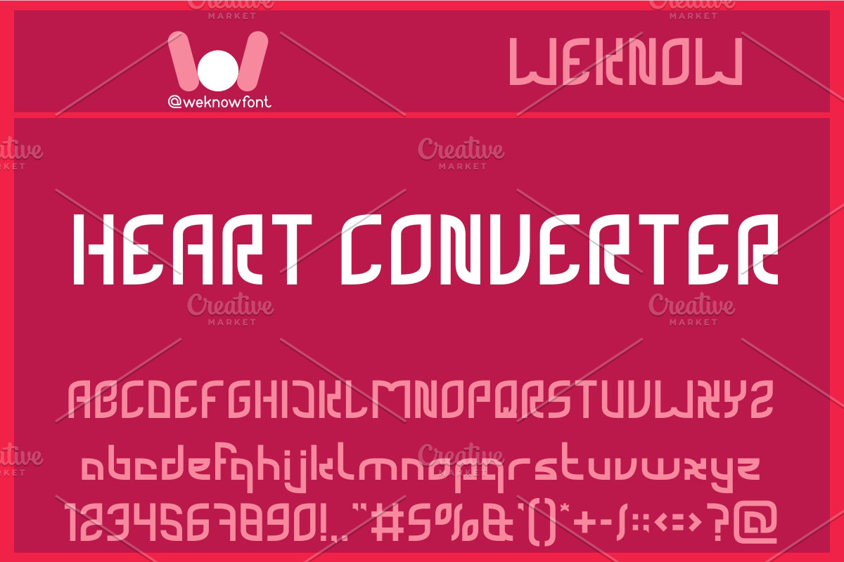 Heart Converter font, a Font by weknow (Photo 1 of 5)
