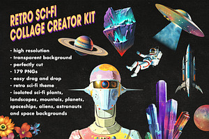 Retro Sci-Fi Collage Creator Kit