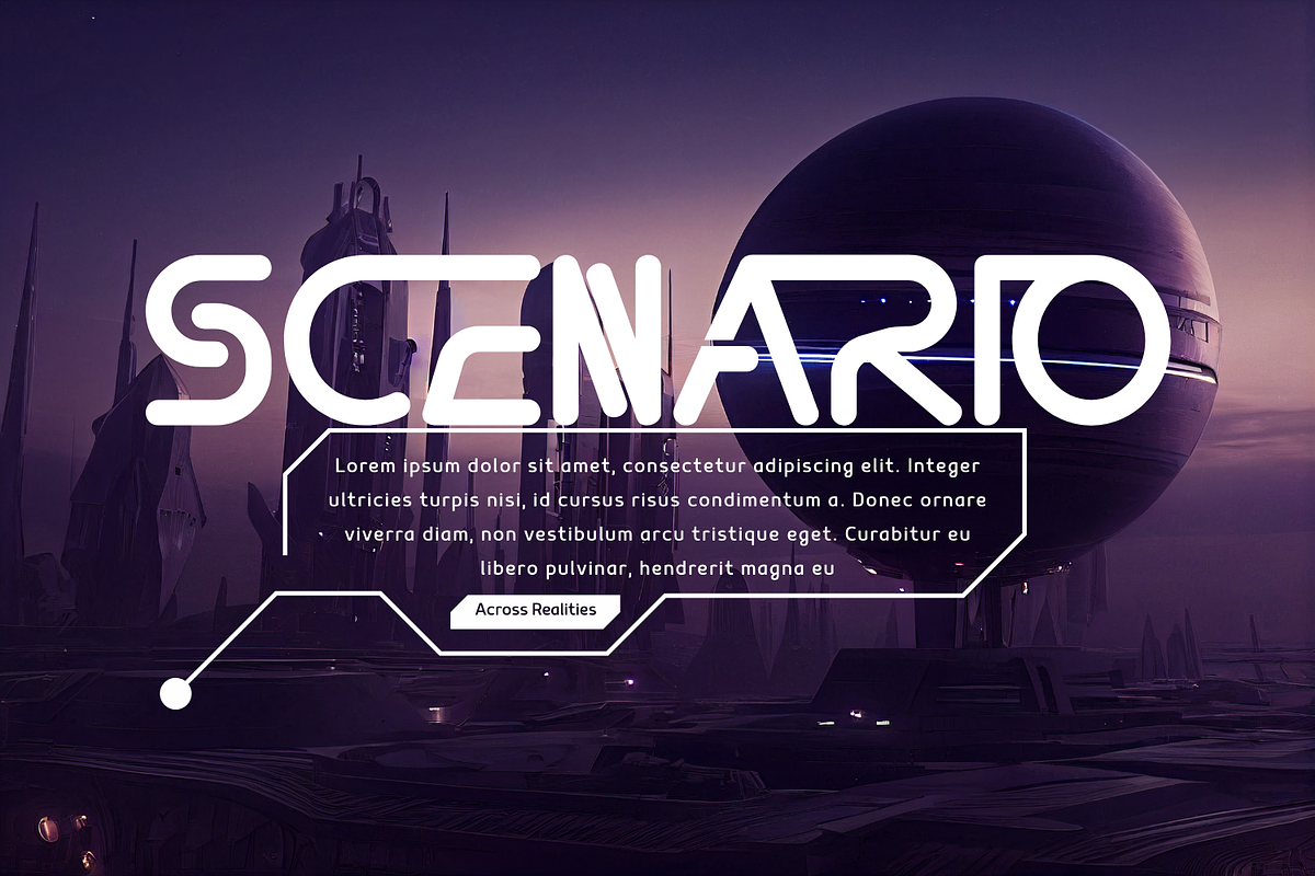 ACROSS REALITIES - FUTURISTIC FONT, a Sans Serif Font by 177Studio (Photo 5 of 8)