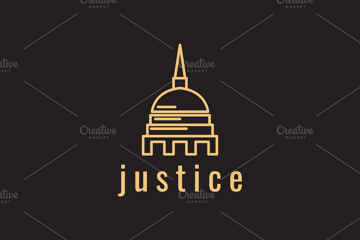 line courthouse logo design