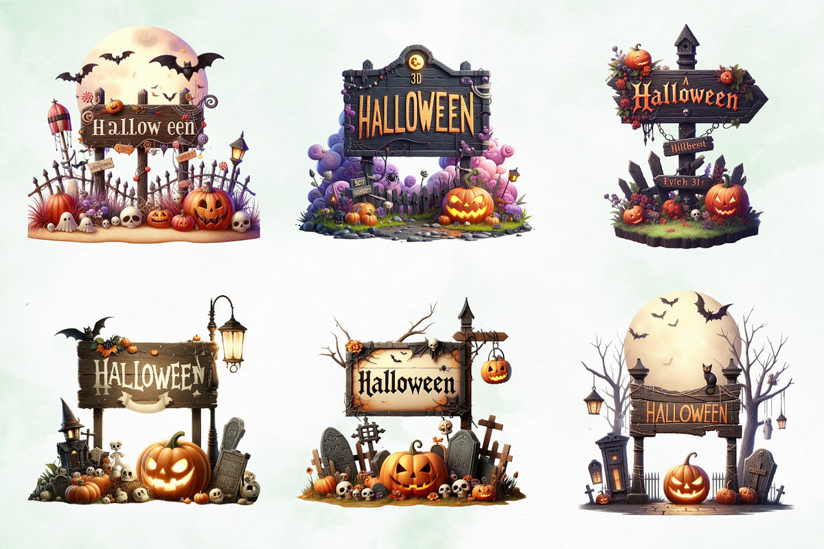 Halloween Sign Board Sublimation Png, an Illustration by Creative Art (Photo 3 of 4)