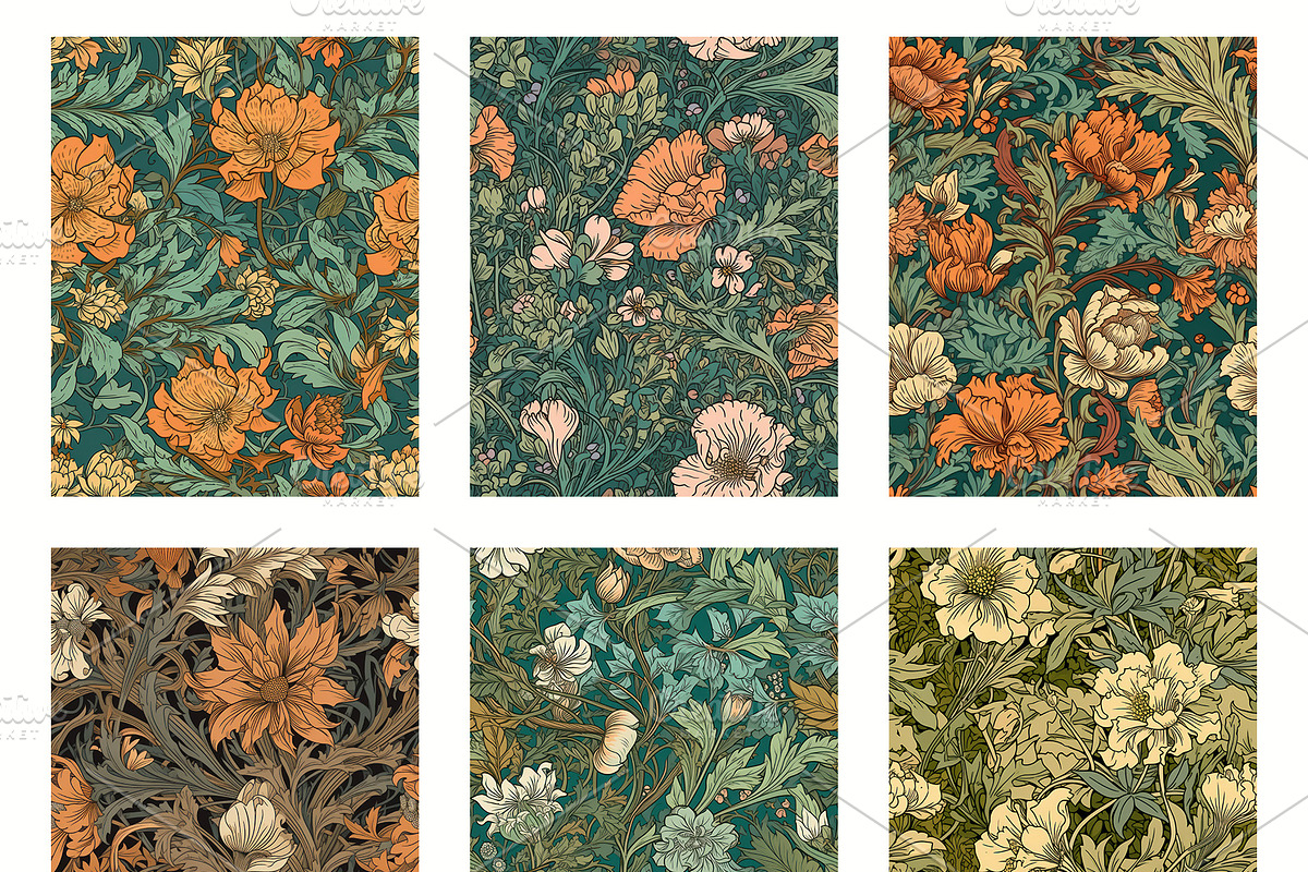 Seamless pattern with flowers, an Illustration by Pundateam (Photo 2 of 5)