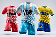 Flying Uniform Mockup Jersey Shorts, a Shirt Mockup by LESZ Design (Thumbnail 1 of 4)