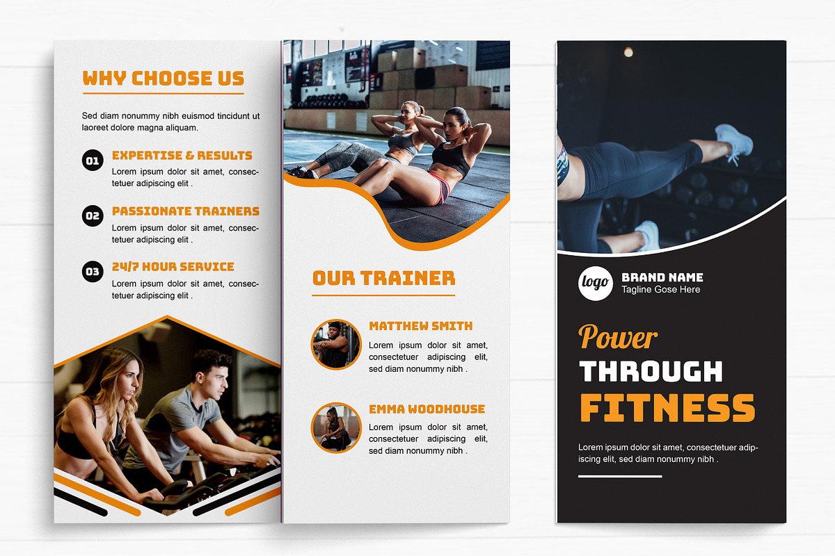 Fitness Trifold Brochure Layout, a Brochure Template by MightyDesign (Photo 3 of 7)