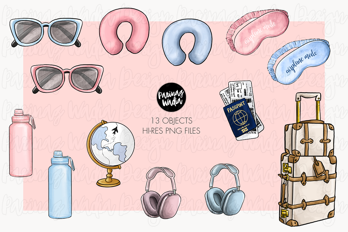 Pink Travel girl clipart png, a Person Illustration by Parinaz Wadia Design (Photo 9 of 10)