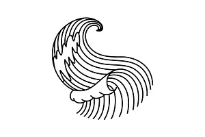 Oriental waves icon japan