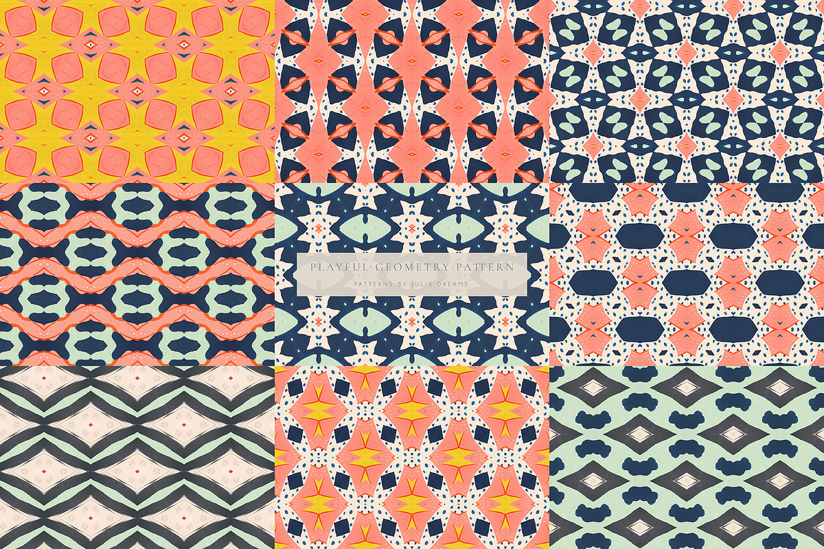 Playful Geometry Seamless Patterns, a Pattern Graphic by Julia Dreams (Photo 7 of 16)