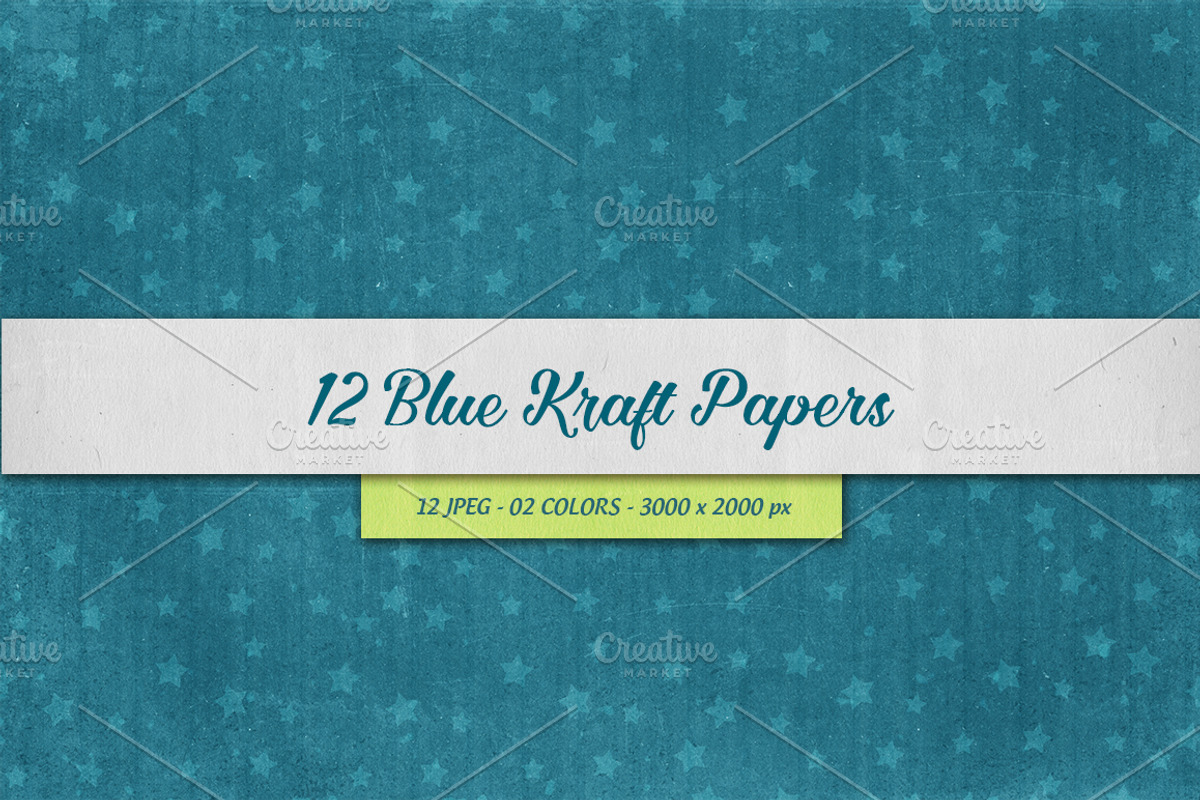 12 Blue Kraft Papers, a Texture Graphic by Orange Fox (Photo 3 of 5)